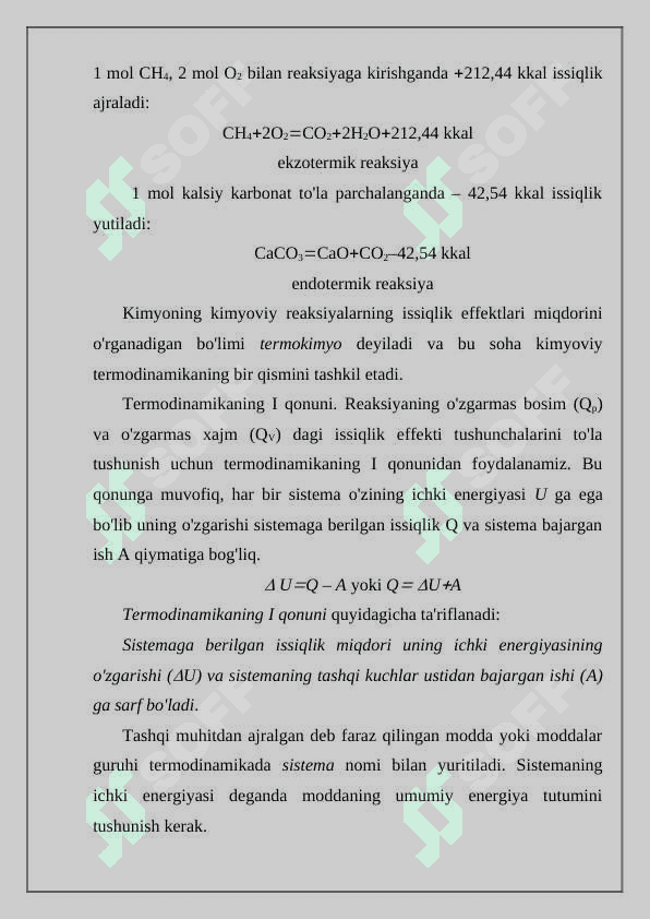Kimyoviy reaksiyalarning issiqlik effekti 3