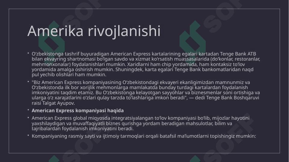 Amerikan express Amerika moliya kompaniyasi 2