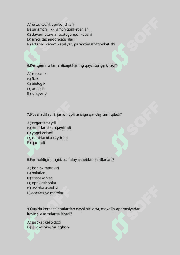 Umumiy xirurgiyadan test savollari 2