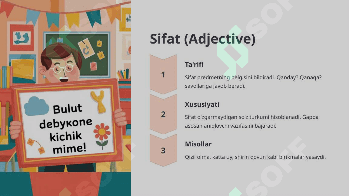 Ot, sifat, son va fe'l 7
