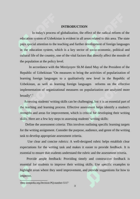 Different approaches to assessing students of writing skills 3