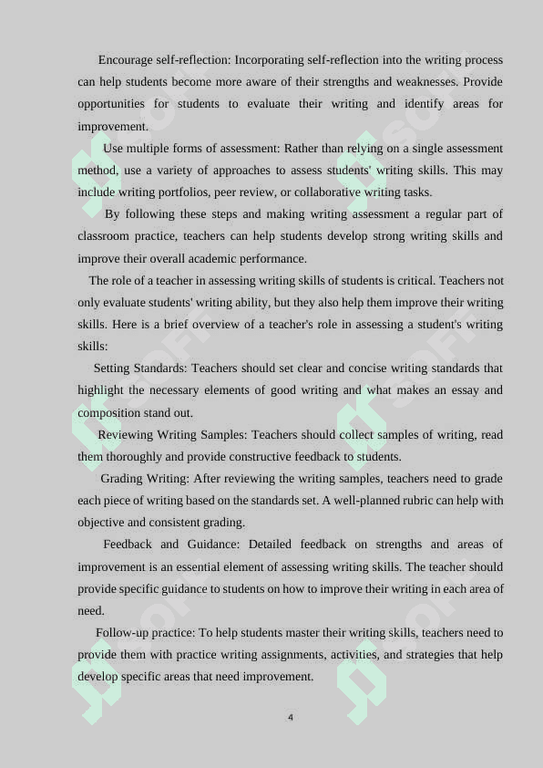 Different approaches to assessing students of writing skills 4