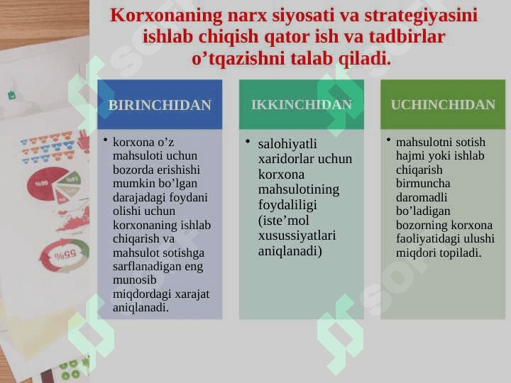 NARXLARNI SHAKLLANTIRISH STRATEGIYASI 8