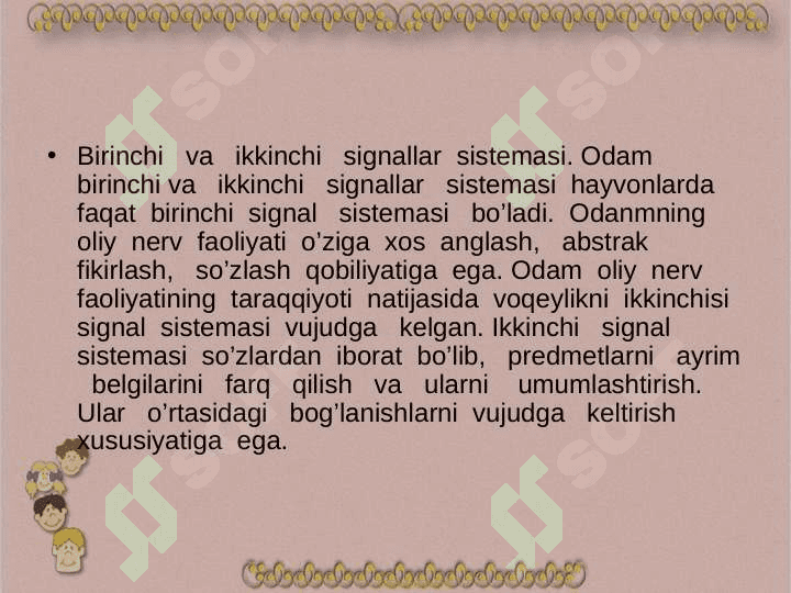 OLİY  NERV FAOLİYATİ 4