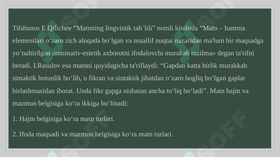 Matn turlari, ularning o`ziga xos jihatlari 3