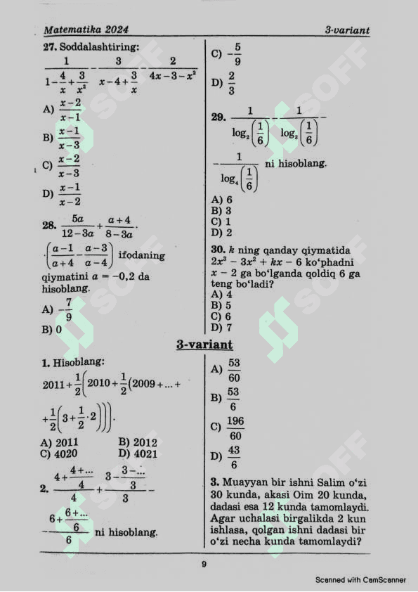 Matematika 2024 dtm 8