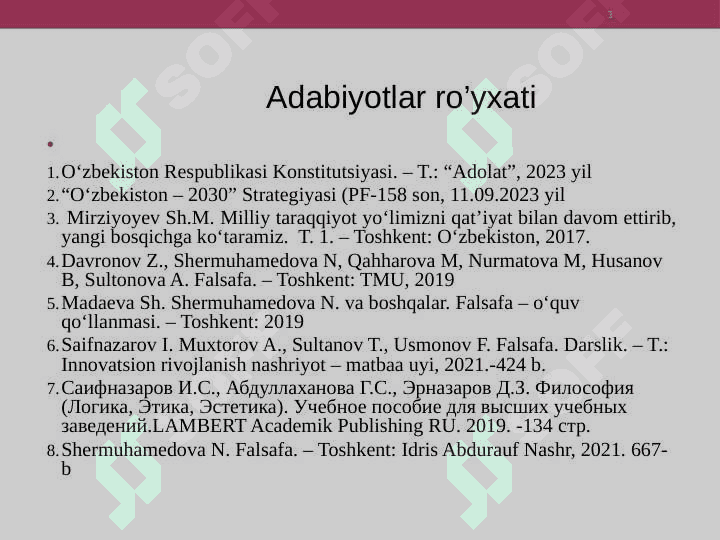 Falsafa va uning jamiyatdagi o`rni. 3