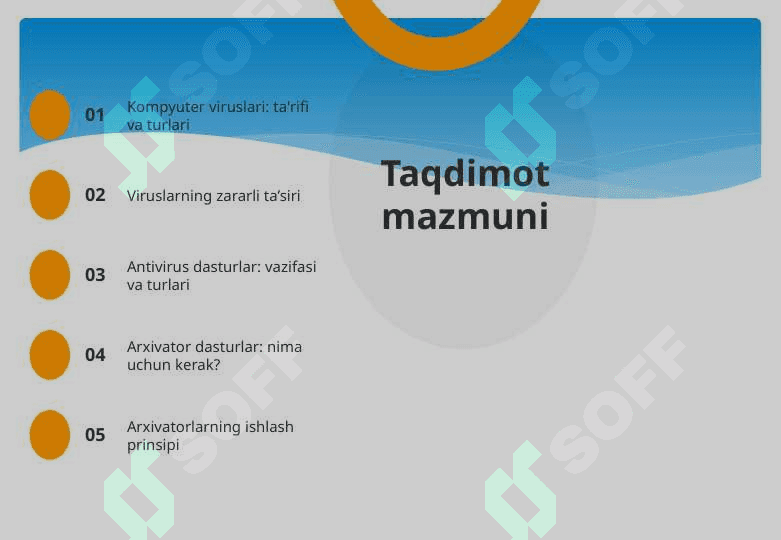 Virus va Antivirus Dasturlar. Arxivatorlar 3