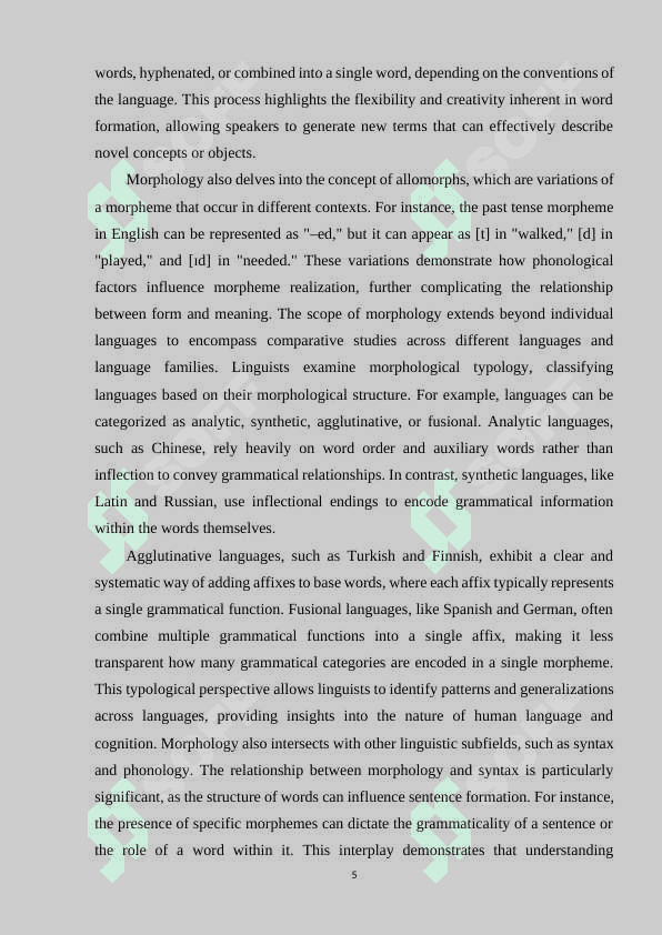 MORPHOLOGICAL CONSTRUCTION OF WORDS 5