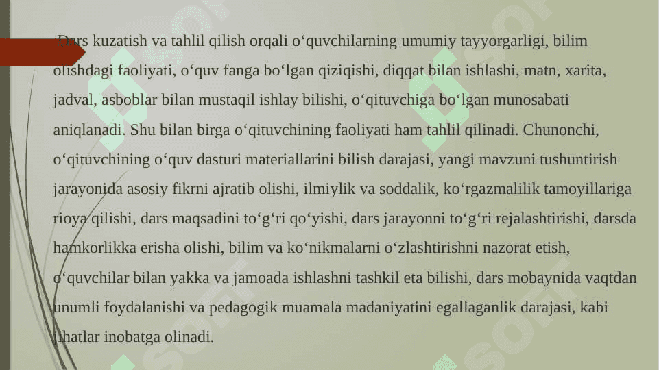 Dars taxlilining turlari 2