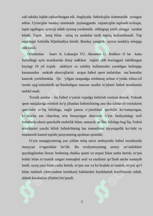 Futbolchilarni maydonda harakatlanish texnikasi  KURS ISHI 3