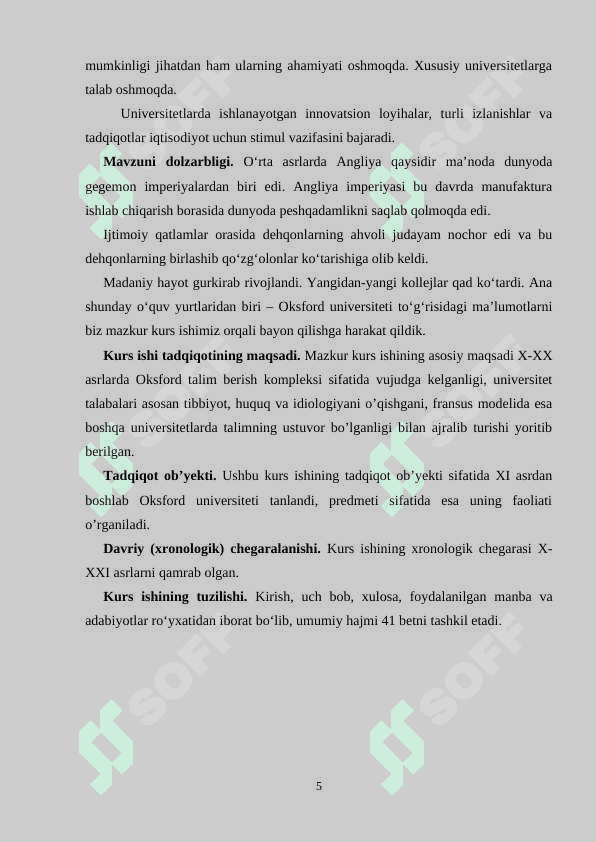 Oksford universiteti tarixi va bugungi kundagi faoliyati 5