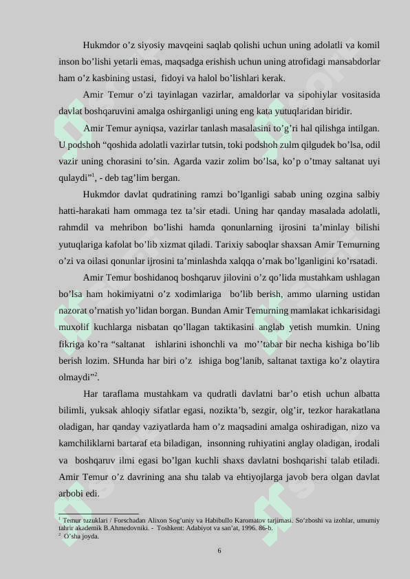 AMIR TEMUR DAVRIDA DAVLAT BOSHQARUVI 6