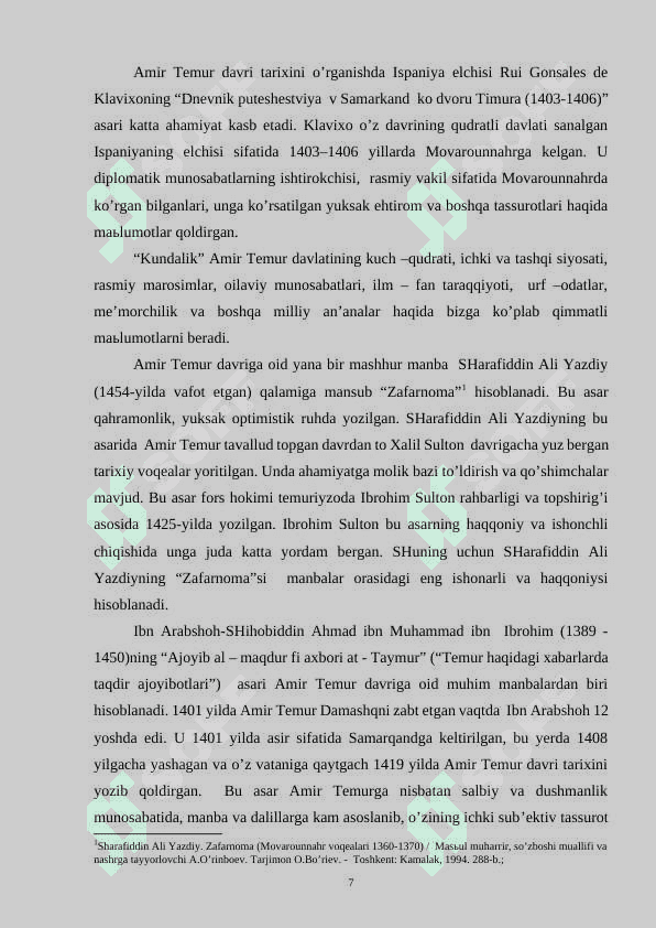 AMIR TEMUR DAVRIDA DAVLAT BOSHQARUVI 7