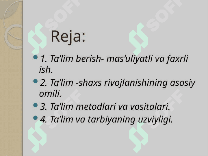 Ta`lim vositalari – ta`lim texnalogiyasining tarkibi 2