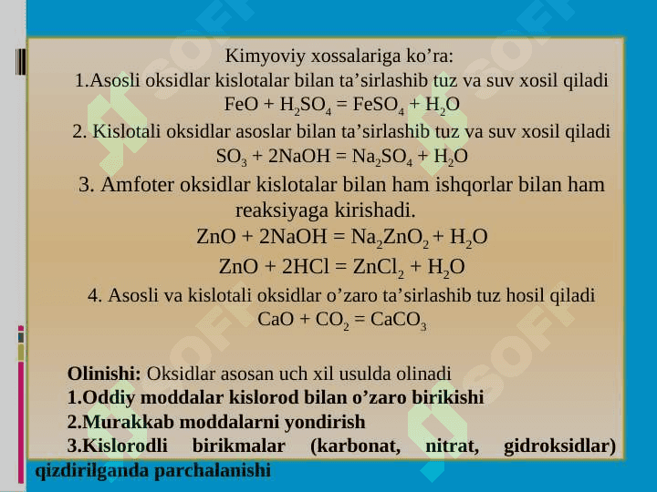 Anorganik birikmalarning eng muhim sinflari 3