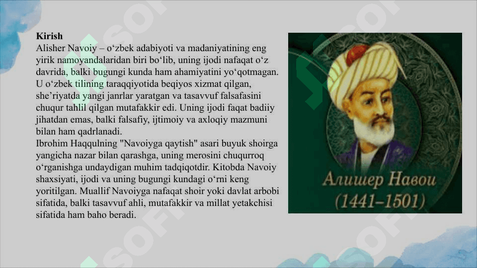 Navoiyga qaytish  kitob tahlili 3