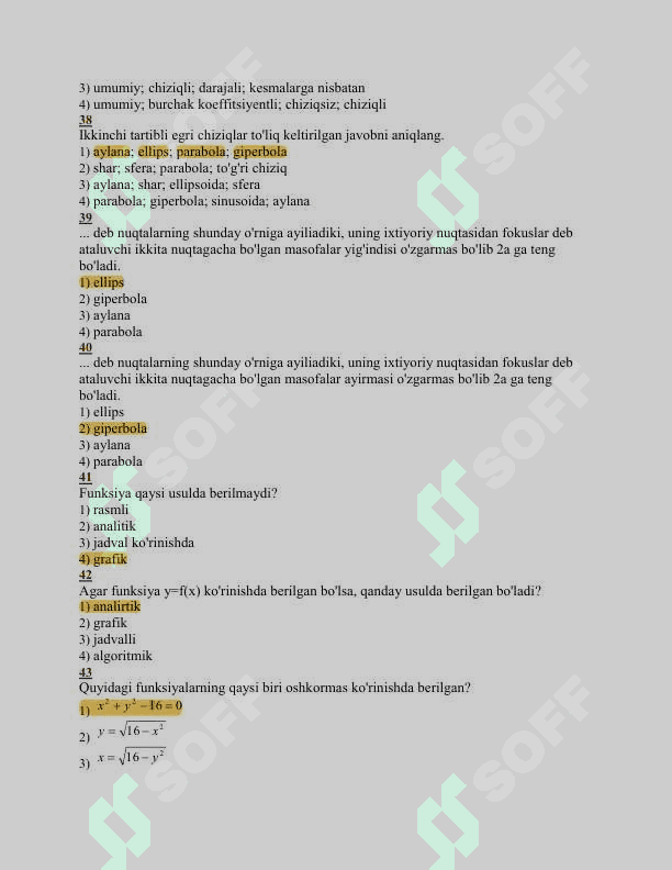 Amaliy matematika test 7