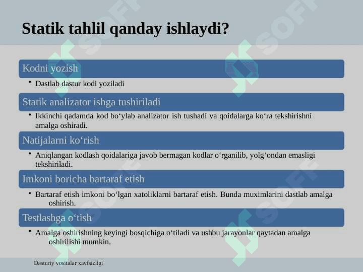 Dasturiy vositalarning statik tahlili 7