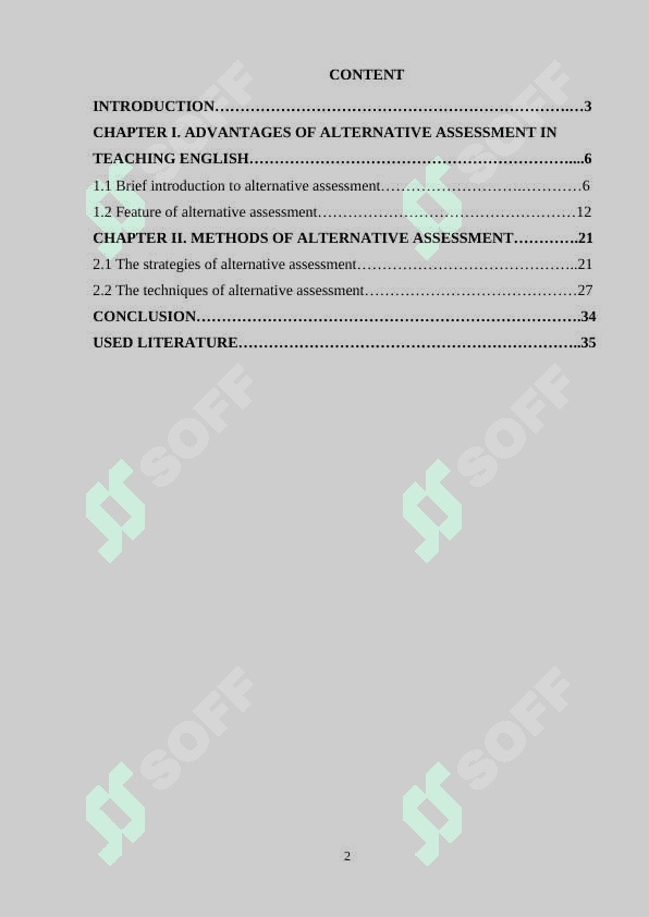 Alternative assessment 2