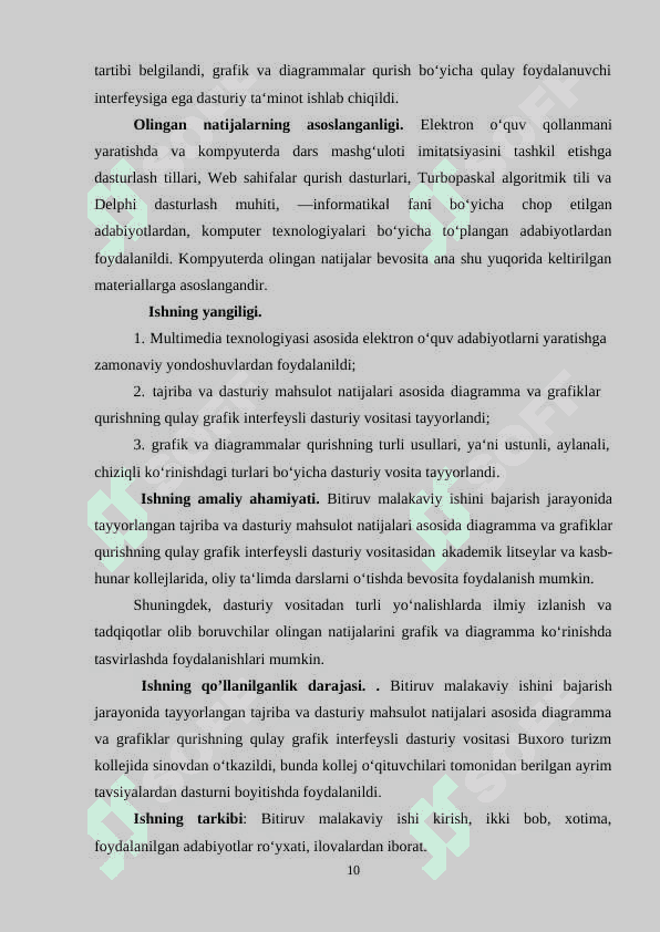 Delphi dasturining Tchart komponenti funksional imkoniyatlari 8