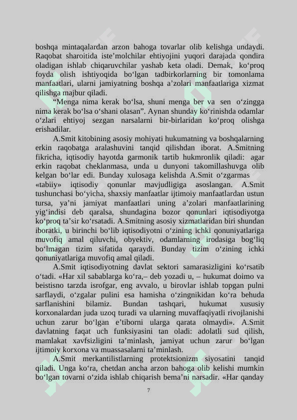 ADAM SMITNING IQTISODIY QARASHLARI 7