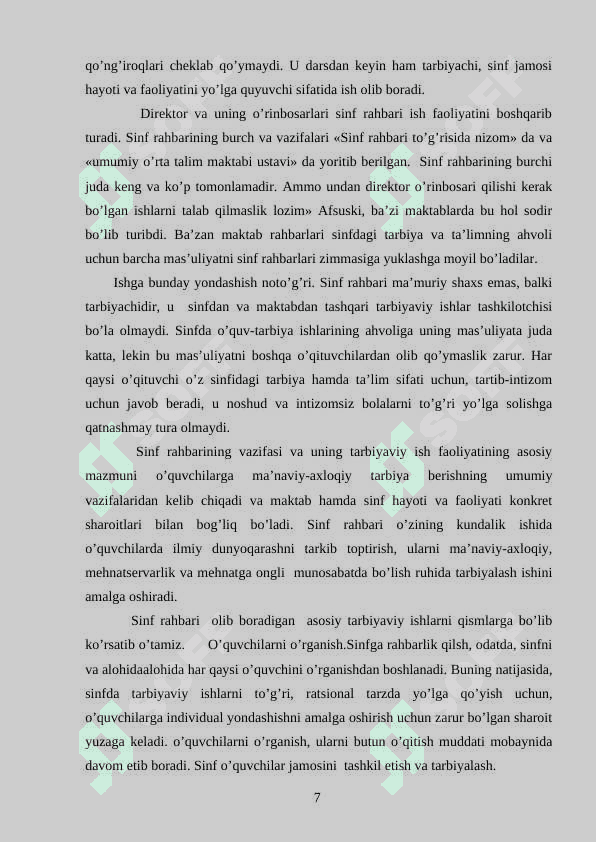 Guruh rahbarining pedagogik jamoada tutgan o’rni 7