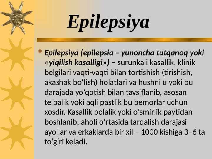 Epilepsiya haqida tushuncha
