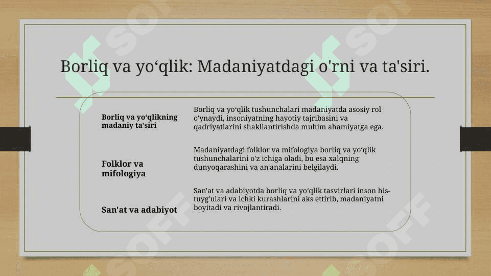 Borliq va yoʻqlik tushunchalarining umumiy va oʻziga xos hususyatlarini oʻzaro aloqadorlik jihatlari 7