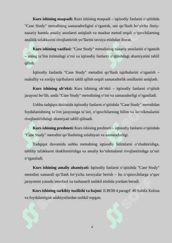 "IQTISODIY FANLARNI O'QITISHDA "CASE STUDY " METODI 4