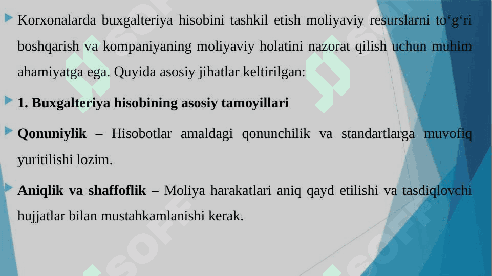 KORXONALARDA BUXGALTERIYA HISOBINI TASHKIL ETISH 3