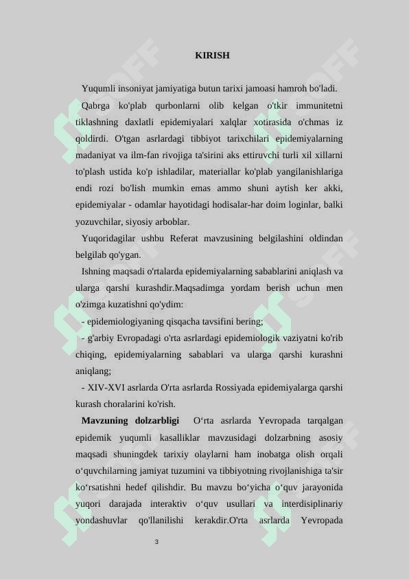 Oʻrta asrlarda Yevropada tarqalgan  epidemik yuqumli kasalliklar 3