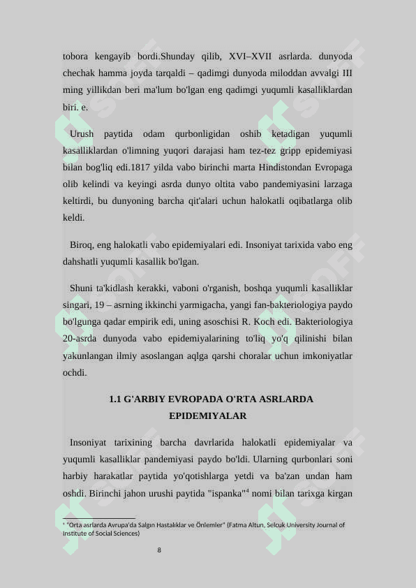 Oʻrta asrlarda Yevropada tarqalgan  epidemik yuqumli kasalliklar 8