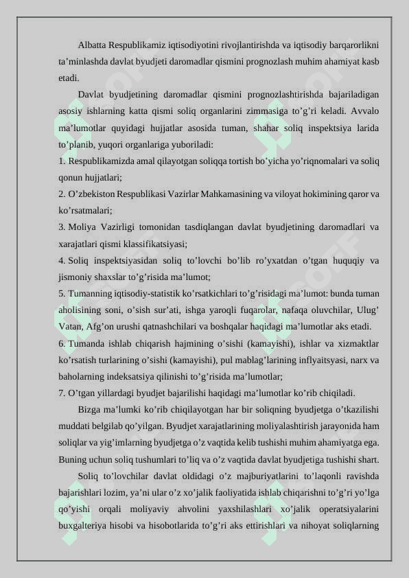 O‘zbekiston Respublikasi Davlat Soliq qo‘mitasi, uning moliyani boshqarishdagi vazifalari, huquq va majburiyatlari 3