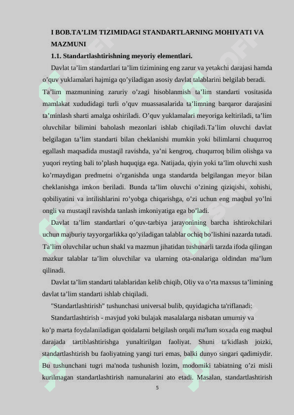 Ta’lim tizimidagi standartlar 5
