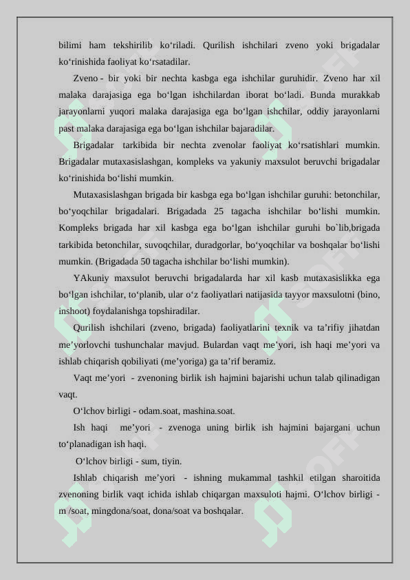 Qurilish texnologiyasi va uni tashkil etish qurilish texnologiyasini takomillashtirish qurilish 3