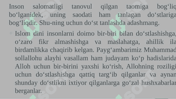 DO‘ST TANLASH VA DO‘STLIK ODOBI XUSUSIDA. 6
