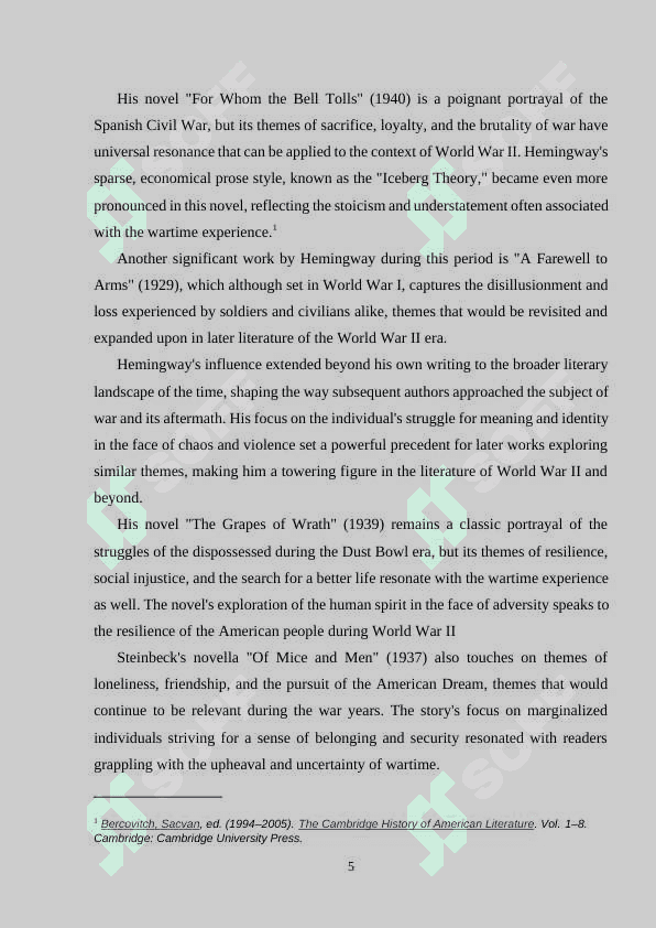 The Second World War in American literature 5