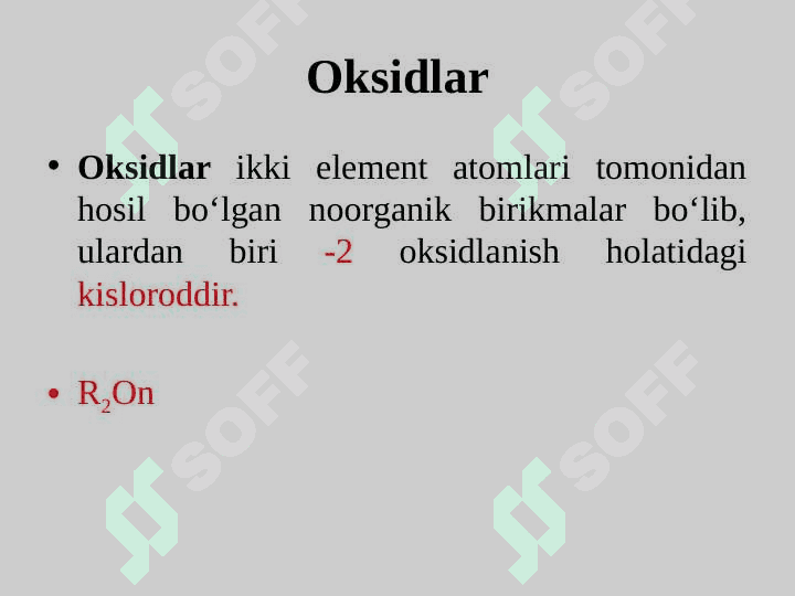 Anorganik birikmalarning muhim sinflari 6