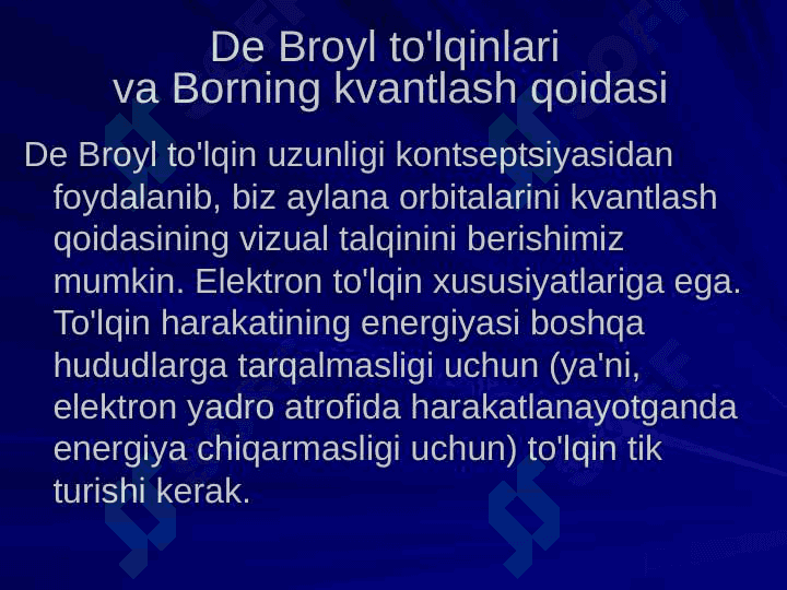 De Broyl to'lqinlari 7