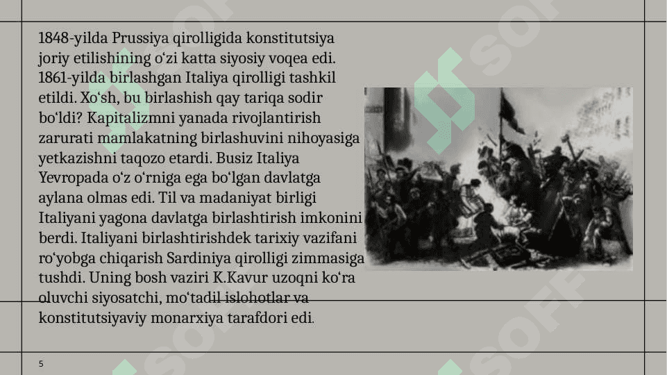 XVIII ASR OXIRIDAN XIX ASRNING 70-YILLARIGACHA GERMAN DAVLATLARINING IJTIMOIY-IQTISODIY VA SIYOSIY AHVOLI. 5