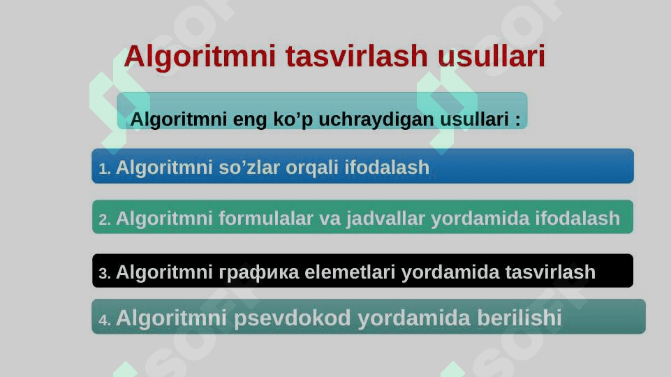 ALGORITMLASH VA DASTURLASHNING ASOSIY TUSHUNCHALARI 6
