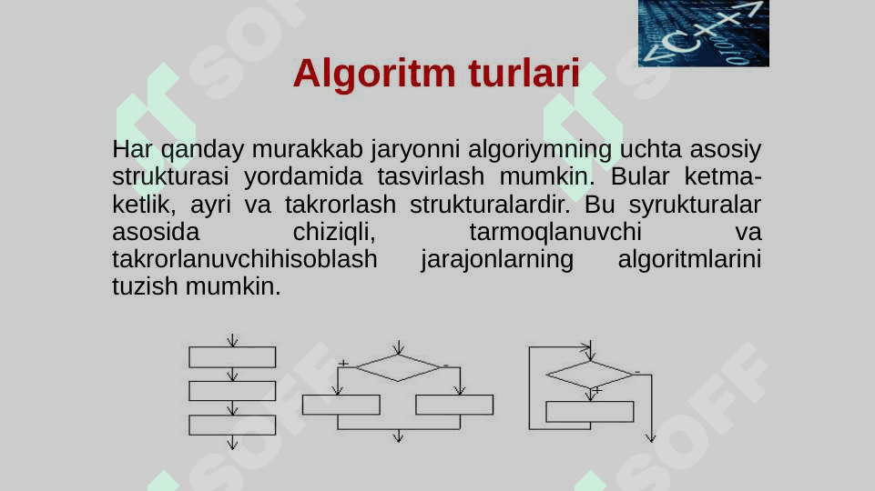 ALGORITMLASH VA DASTURLASHNING ASOSIY TUSHUNCHALARI 7