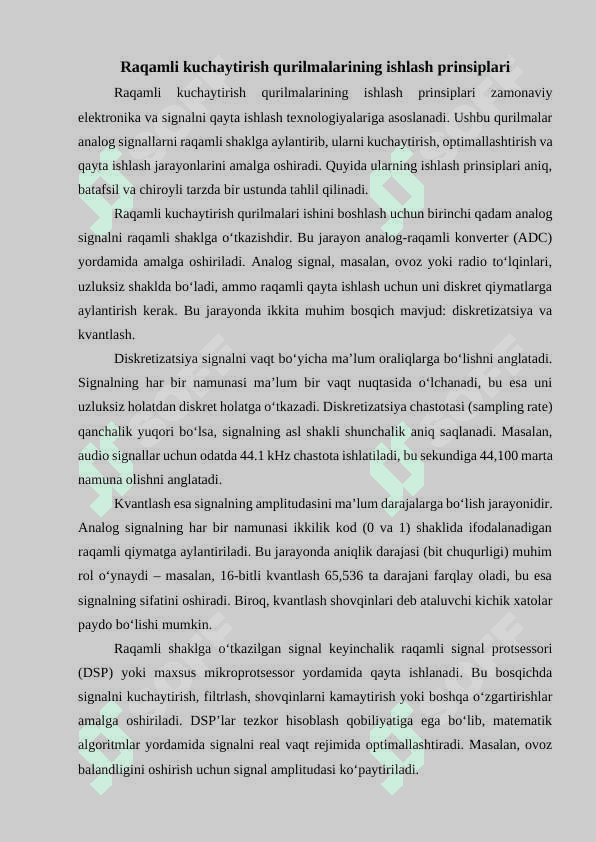 Raqamli kuchaytirish qurilmalari 7