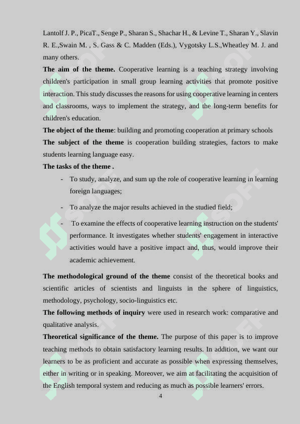 Developing cooperative learning in EFL 4