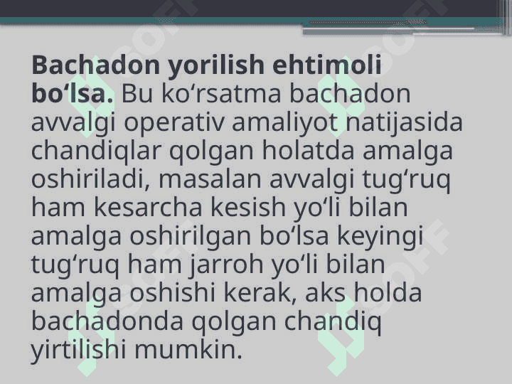 Kesarcha kesish 6