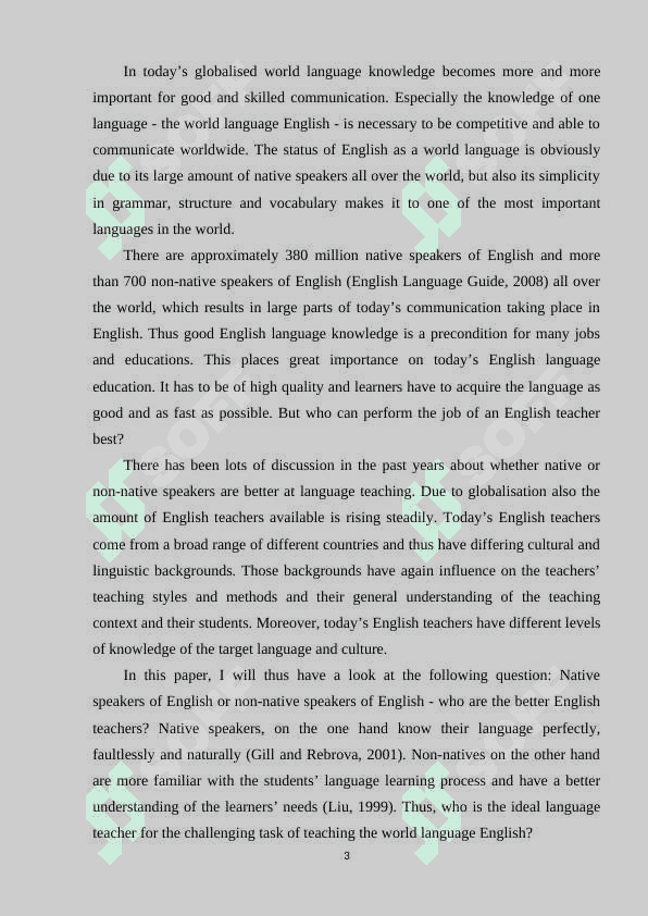 EXPLAIN HOW A NON-NATIVE TEACHER CAN TEACH LOCAL STUDENTS THE ENGLISH LANGUAGE 3