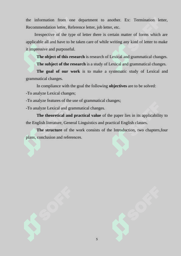 LEXICAL AND GRAMMATICAL CHANGES 5