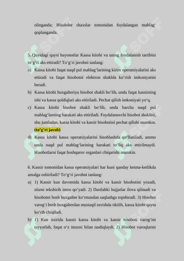 Buxgalteriya komplekslari Test 3