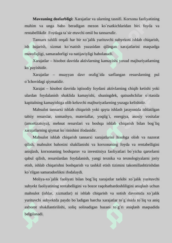 ISHLAB CHIQARISH VA DAVR HARAJATLARI TAHLILI 4